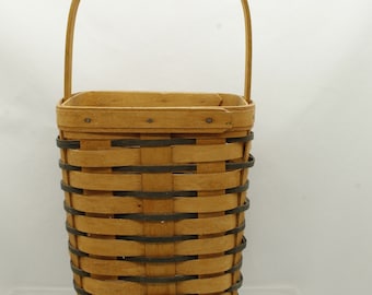 Vintage Longaberger 1995 Basket Handwoven Tall Square w/ Handle (V7553)