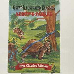 Vintage Aesop's Fables Illustrated 2000 Hardcover Book (S1555)