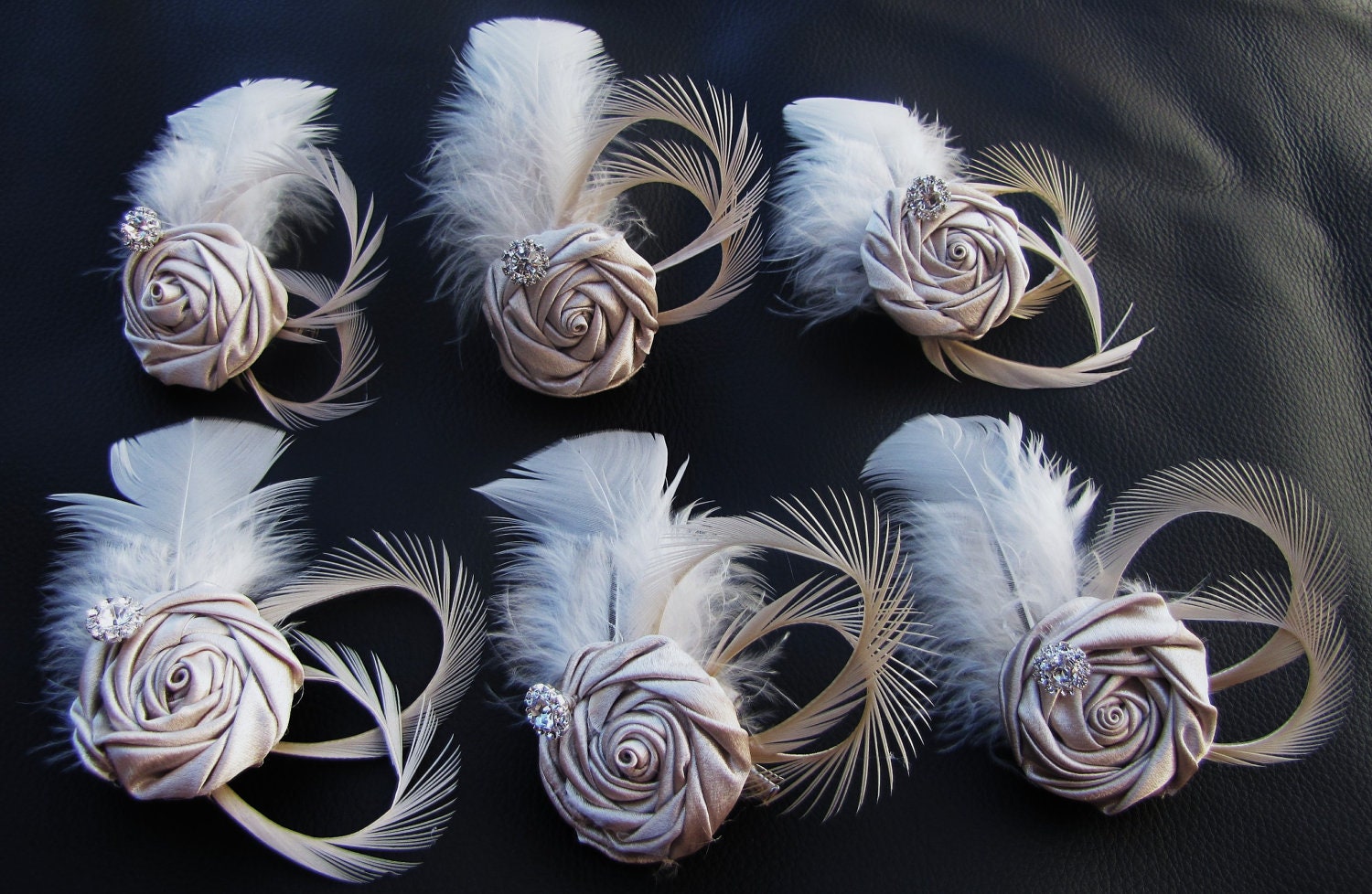 Set of 6 Bridesmaid Fascinators wedding party headpieces Etsy
