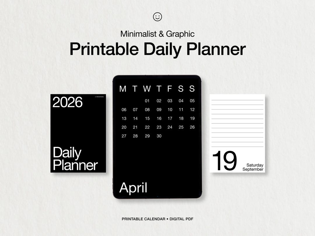 Daily Planner 2026 Printable, Minimal Daily Planner, to Do Daily