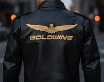 Goldwing Biker Jacket – Genuine Cowhide Leather, Embroidered Motorcycle Jacket