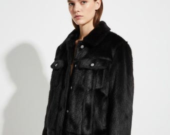 Unisex - Black Hair On Cowhide Jacket Handmade Western Cowboy Ranchwear Coat