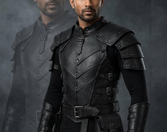 Handcrafted Leather Armor | Viking Gothic Knight Costume | Made-to-Measure