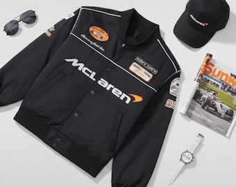 McLaren Racing Formula 1 Bomber Jacket | Vintage 1963 Motorsport Varsity Windbreaker