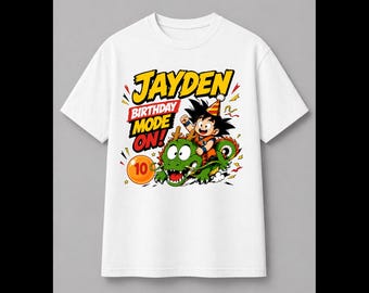 Personalized Inspired Goku Birthday Shirt, Poke Party Theme, Birthday Boy Squad Shirts,Son Goku Birthday Shirt, Manga Dragon Shirt