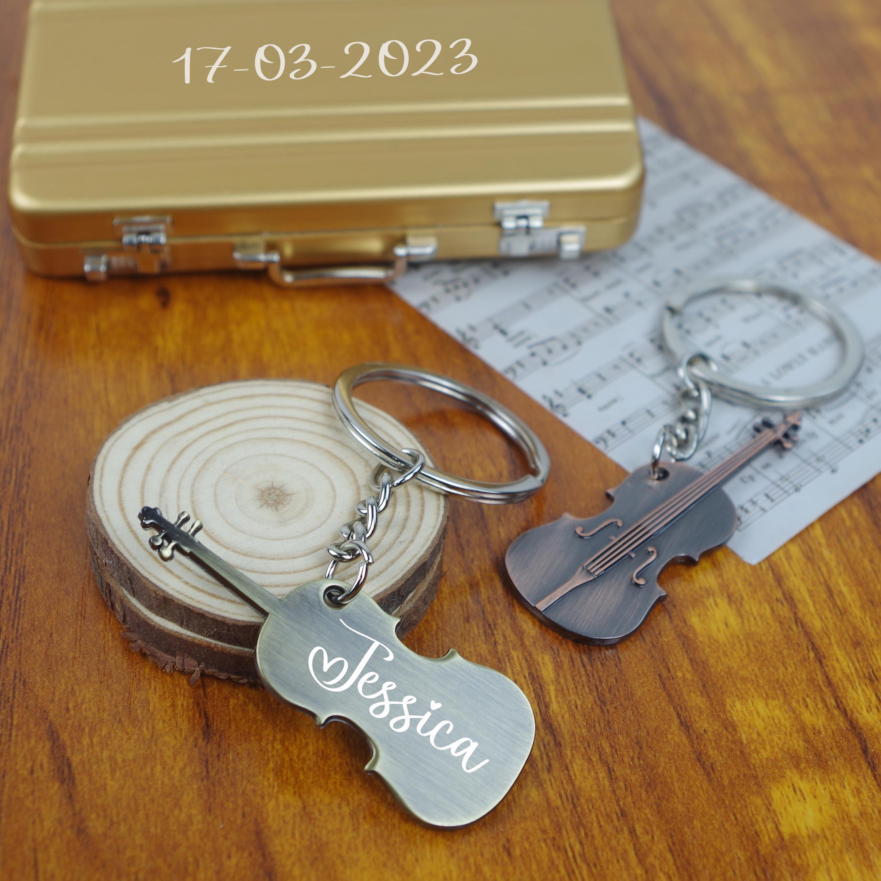 Porte-clés En Forme De Violon – Cadeau Musical Pour Anniversaire, Neuf Avec étiquettes