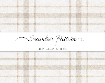 Beige Plaid Seamless Pattern – Tartan Fabric Design (Digital Download)
