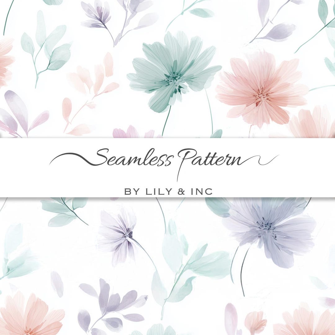 Seamless Watercolor Floral Pattern – Soft Pastel Flower Design for ...