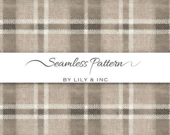 Earthy Tartan Plaid Seamless Pattern, Elegant Fabric & Decor (Digital Download)