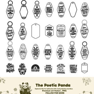 Retro Motel Keychain SVG Bundle: Sarkastiska, kristna, Zodiac Designs (digital nedladdning)
