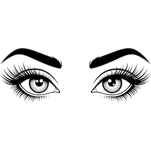 Eyes Vector Illustration, Eyes Svg, Eyes Png, Eyes Art, Eyes Clipart, Pretty Eyes, Eyes Silhouette, Staring Eyes, Love Eyes, Human Eyes