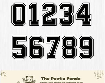 Ilustración vectorial de números de camiseta, números SVG, números PNG, arte numérico, números deportivos, fuente deportiva, números SVG de fútbol y baloncesto