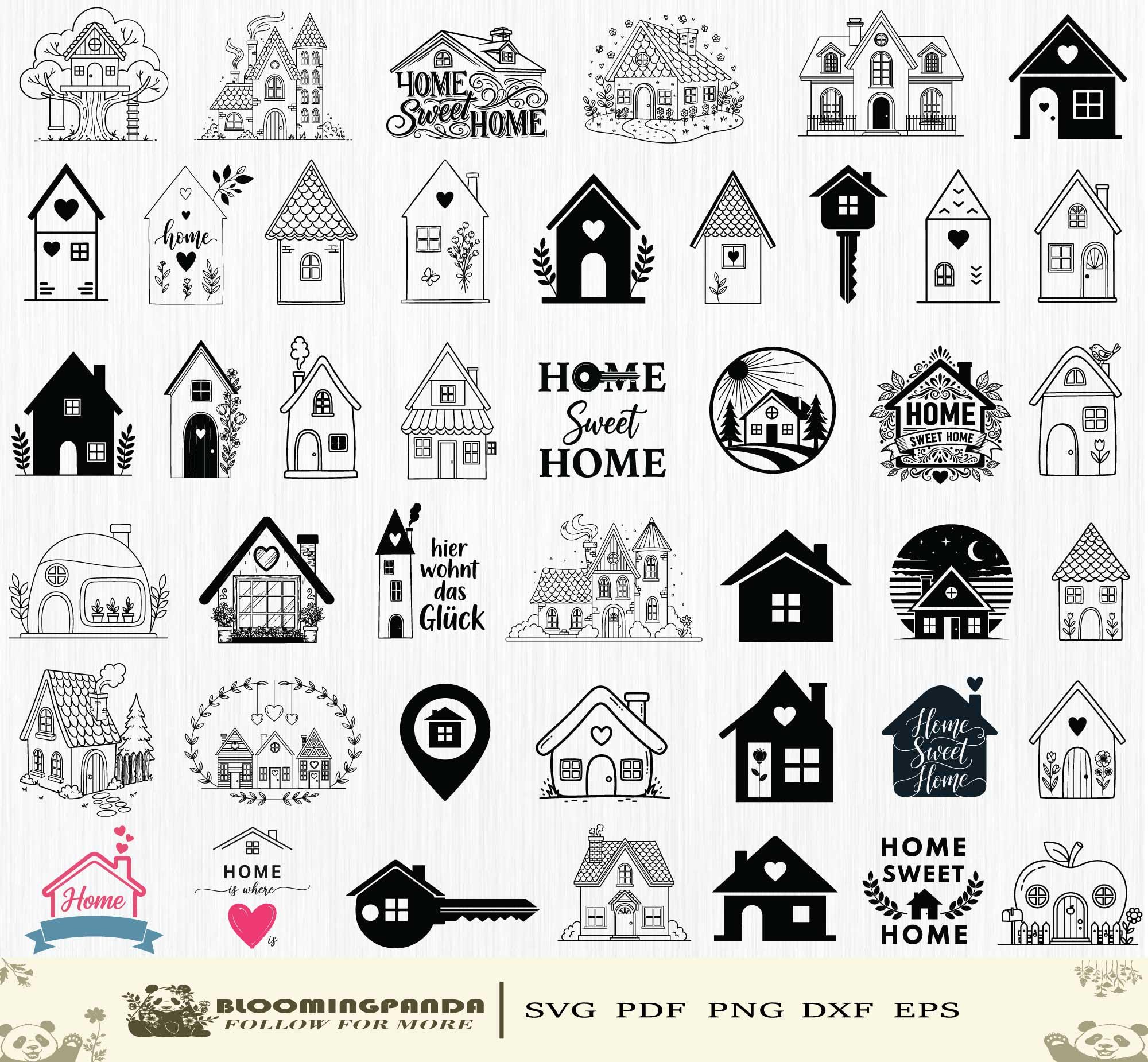 Houses SVG, House Png, Home Svg Bundle, Home Clipart, Home Design ...