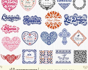 Talavera SVG, Talavera Pattern SVG, Mexican Talavera PNG, Spanish Tile style, Mexican Talavera Svg, Love Talavera. Talavera Cap Svg