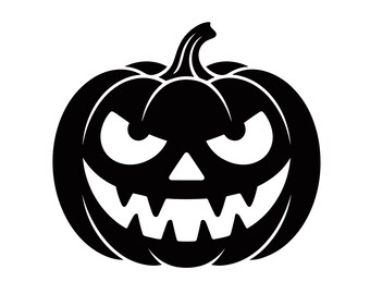 Zucca di Jack O'Lantern spaventosa in formato SVG PNG Clipart (download digitale)