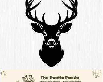 Hirsch-Vektorgrafik, Hirsch-Svg, Hirsch Jpg, Hirsch Kunst, Hirsch Clipart, Hirsch schneiden Dateien, Hirsch Silhouette, Wild Hirsch, Waldland Hirsch, Hirsch Png