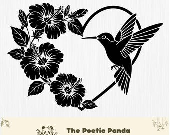 Kolibri Herz Vektor-Illustration, Kolibri SVG, Kolibri PNG, Kolibri Clipart, Kolibri Silhouette, Kolibri Kunst