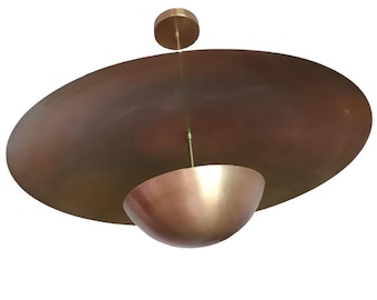 Handmade 3 Light Brass Dish Chandelier: Modern Ceiling Fixture