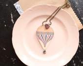 SALE!!  Air Balloon Montgolfier a. Vintage Folk Fairy Tale Necklace
