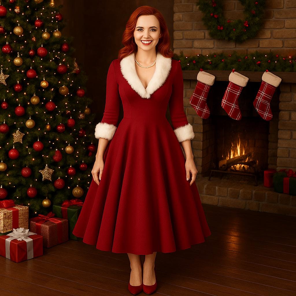 Vintage Xmas Dress - Etsy Canada