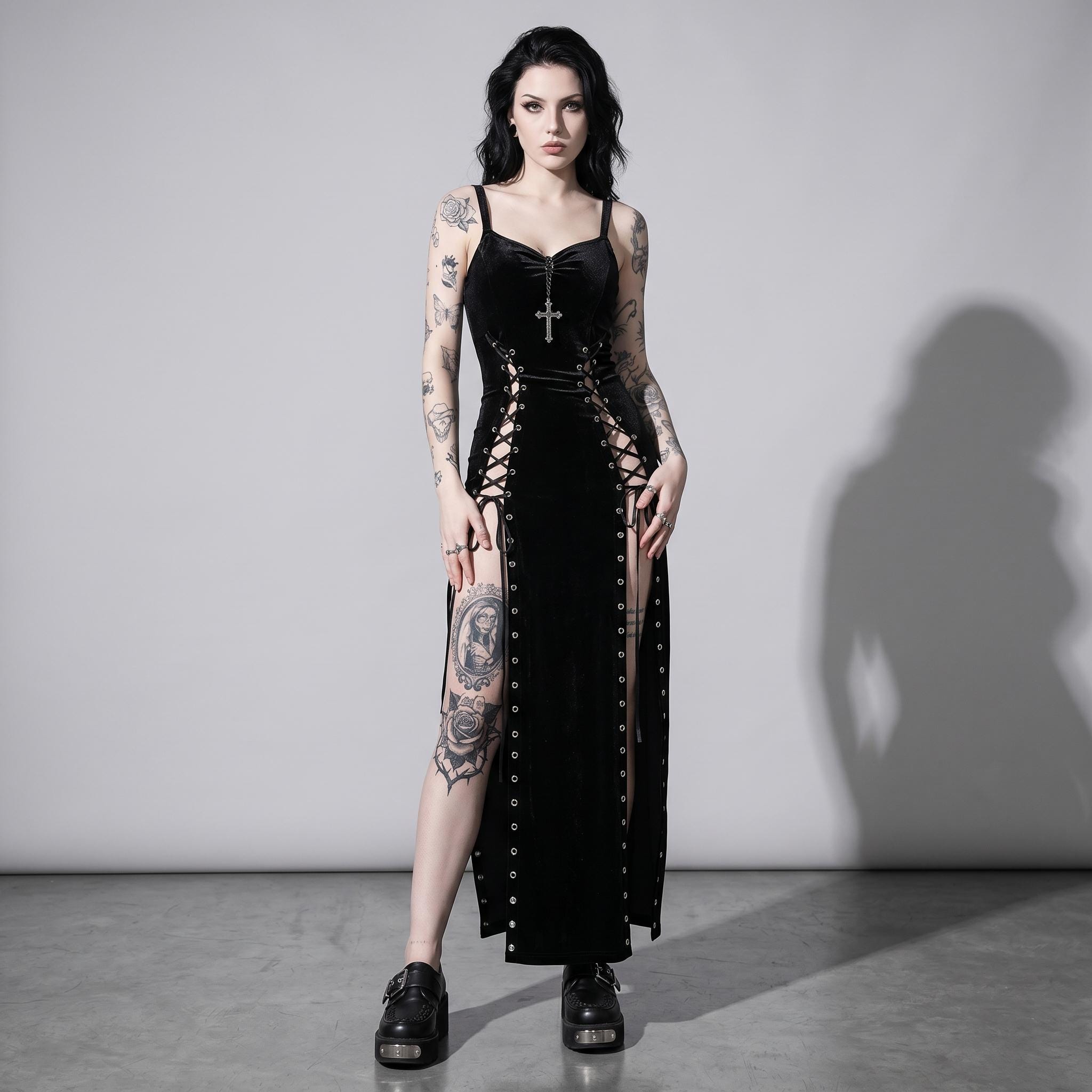 Black Lace Gothic Dress Long - Etsy Black Lace Gothic Dress Long - Etsy