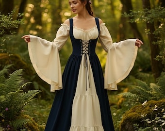 Renaissance Gown: Lace-Up Corset, Fairy Cosplay Dress
