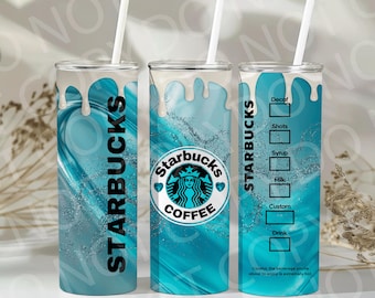 Turquoise Starbucks Tumbler Wrap 20oz & 30oz (Digital Download)
