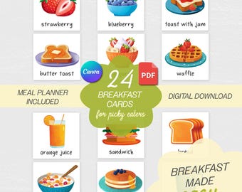 Visueel voedselkeuzebord voor kieskeurige eters Autisme-routinekaarten Afdrukbare kindermaaltijdplanner Visuele maaltijd kieskeurig kinderschema