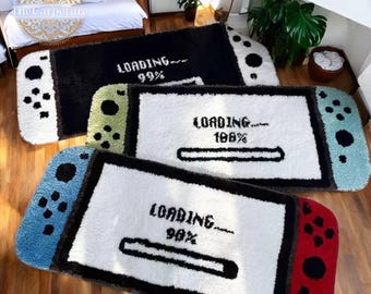 Cartoon vloerkleed videogame – Op maat getuft imitatie kasjmier tapijt, antislip esthetisch vloerkleed voor woonkamer woondecoratie cadeau