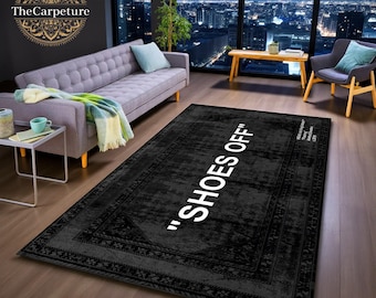 Schuhe vom Raumteppich - Moderne Hypebeast-Fußmatte für Wohnzimmer, Schlafzimmer oder Eingangsbereich | Rutschfester, wasserdichter, stilvoller Hauptteppich,