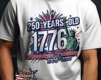 America 250 T-Shirt, Statue of Liberty, 4th of July Patriotic Tee