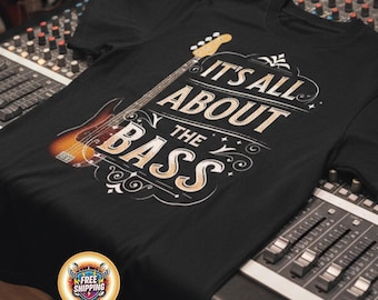 Alles over het basgitaar, uniseks T-shirt, cadeau voor muziekliefhebber