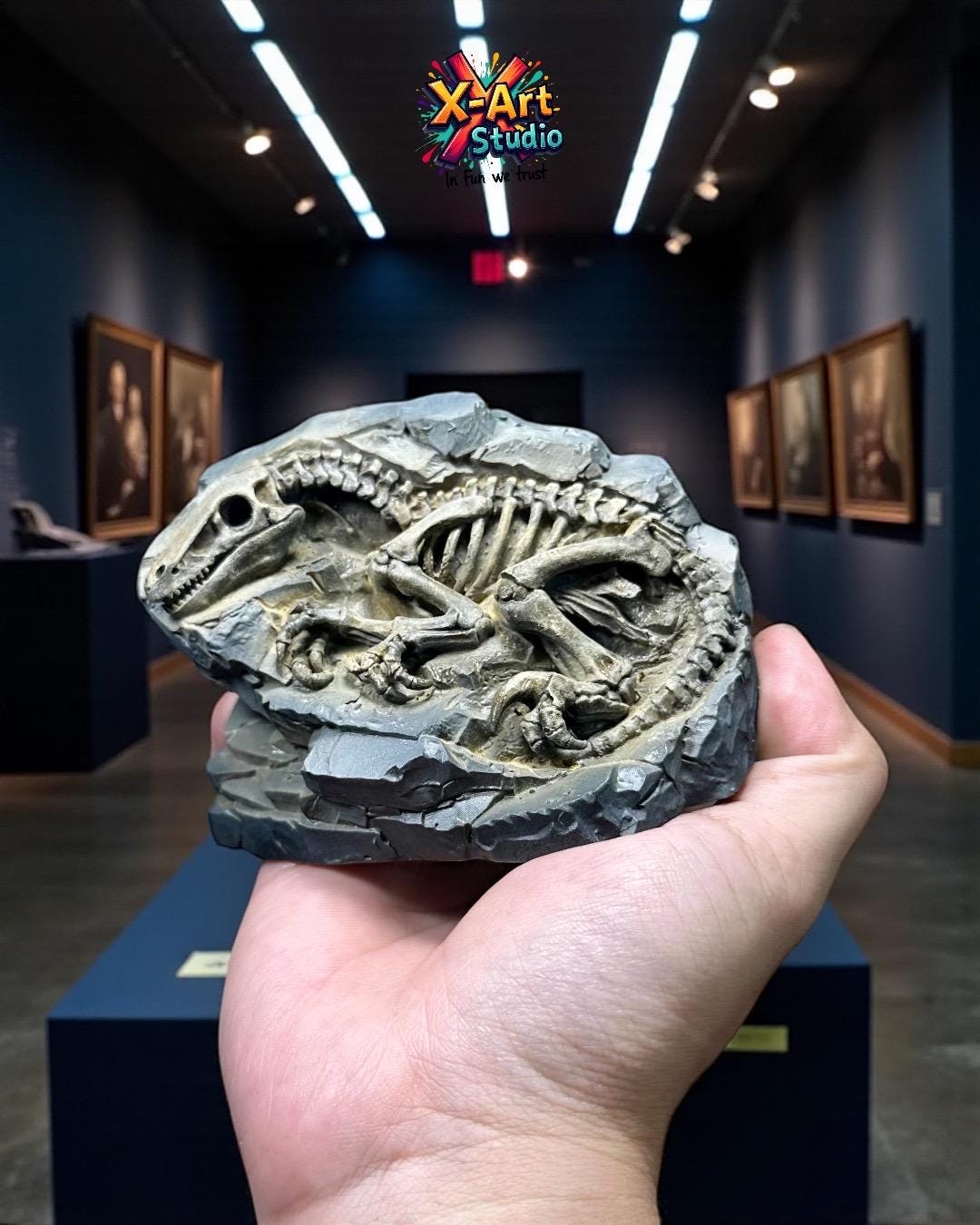 Hand-painted Velociraptor Fossil Statue – Paleontology Desk Decor - Etsy
