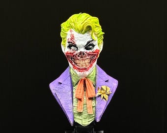 Hand-Painted Joker Zombie Resin Bust: DC Horror Fan Art