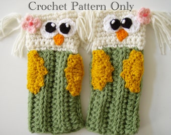 Crochet Owl LEGWARMERS Pattern PDF