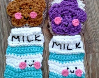 PBJ & Milk Crochet Scarf Pattern PDF Peanut Butter N Jelly Scarf Pattern Only