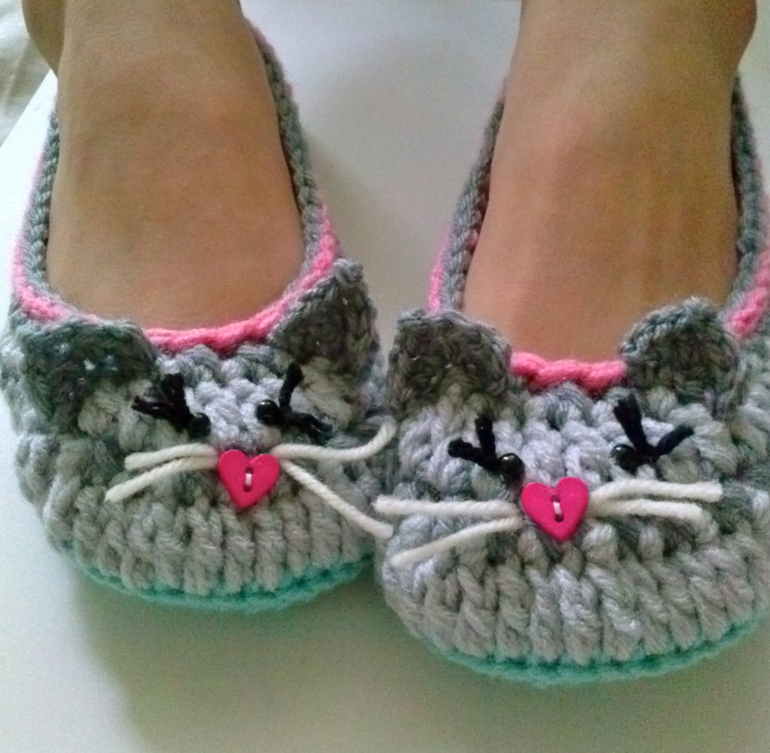 Kitty Cat Slippers Crochet Pattern #207 PDF Instant Download Toddler Sizes 4-9 - Etsy