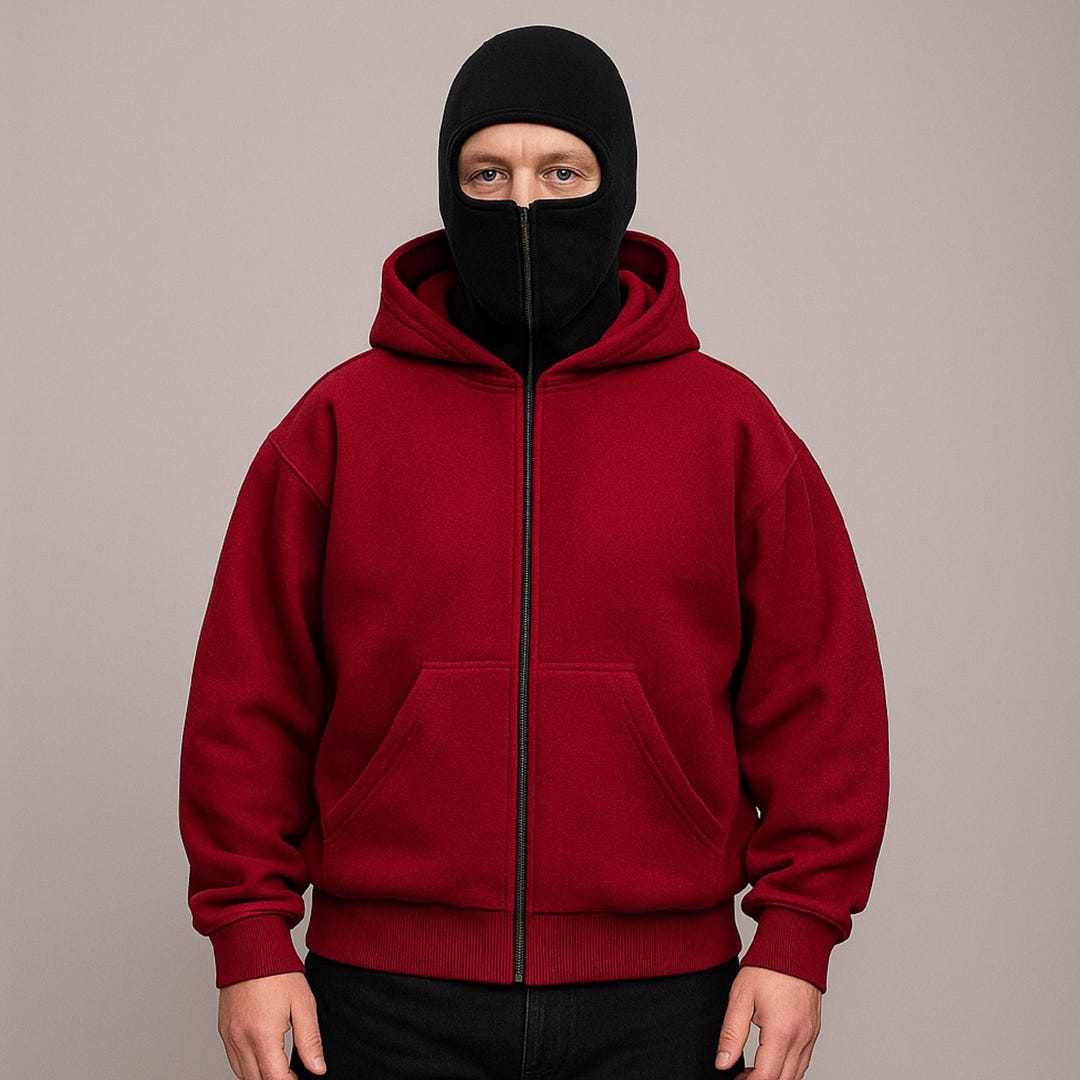 ジャケット・アウター FIFTH Modified CA JKT Balaclava Hoodie Men's Full Zip Balaclava Hoodie, Ninja Mask Inspired Hooded