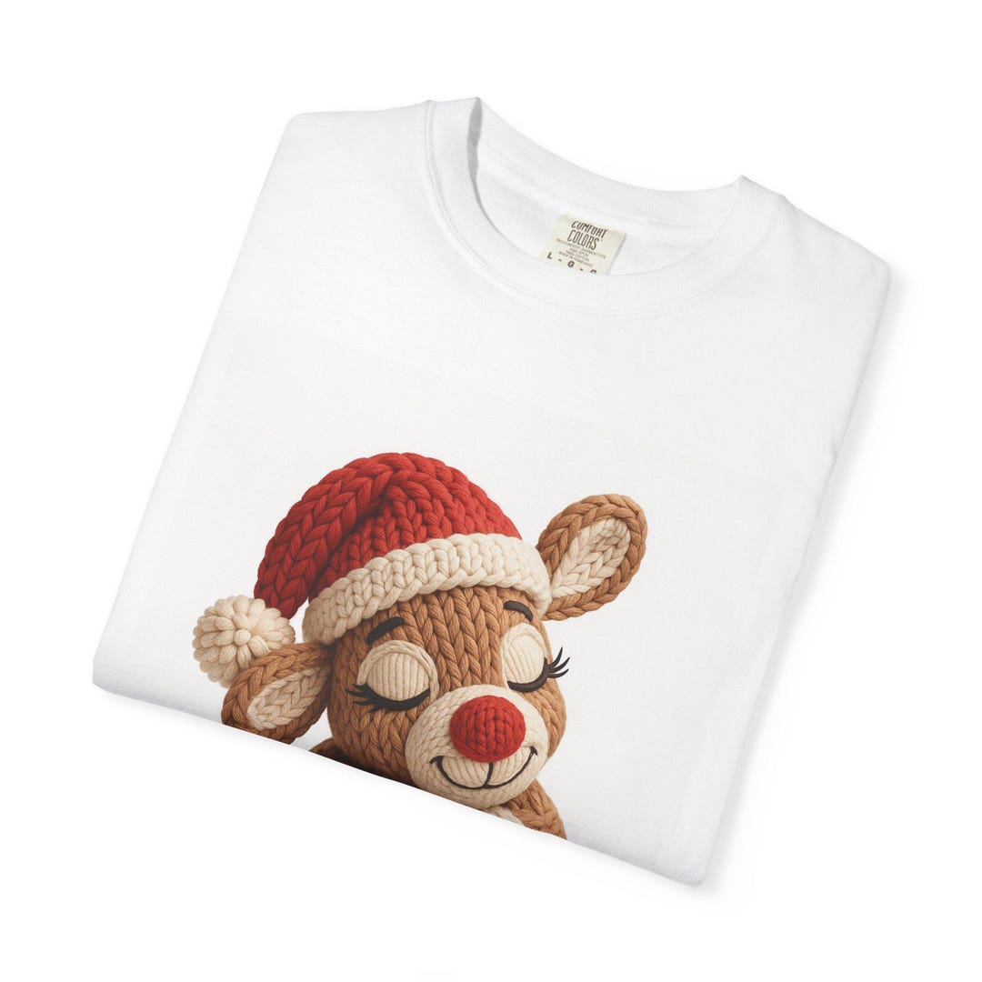 Sleeping Rudolph Reindeer With Santa Hat T-shirt | Cute Christmas Tee ...