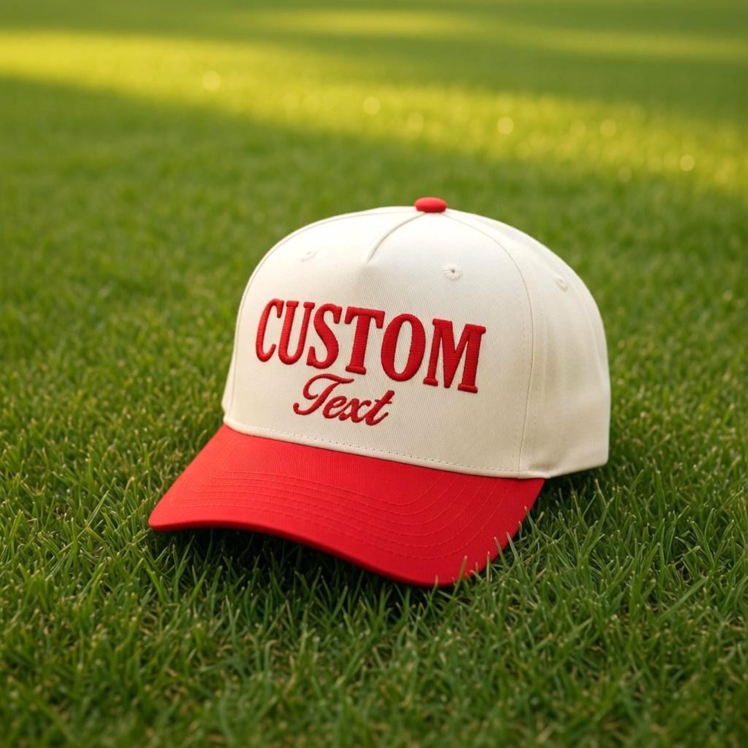 EMBROIDERED Custom Text Hat, Custom 5 Panel Two Tone Snapback ...