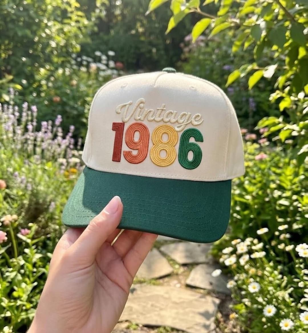 Graduation Cap1986 EMBROIDERED Vintage 1986 Cap, 1986 Birthday Hat, Born in 1986 Gift ...