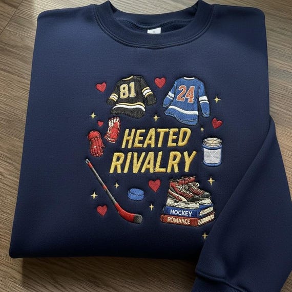 EMBROIDERED Heated Rivalry Hockey Sweatshirt, Hollander & Rozanov Hockey Sweatshirt, LGBT Hockey Romance Gift, Team Hollanov Fan Merch