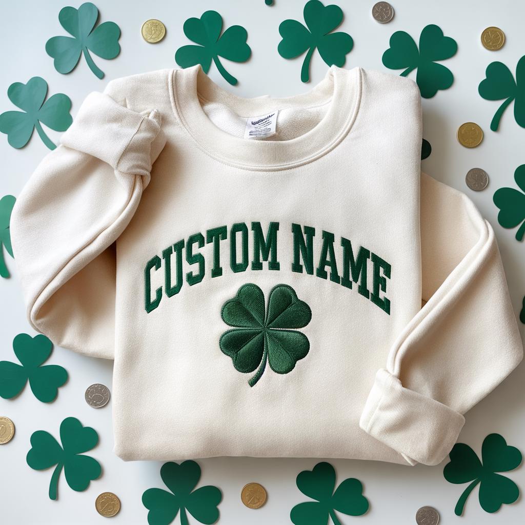 Felpa Con Cappuccio Personalizzata San Patrizio – Nome A Scelta, Folletto E Trifoglio, Unisex (Gildan)