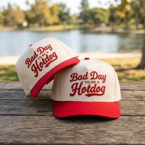 EMBROIDERED Bad Day To Be a Hot Dog Trucker Hat, Funny Summer Cap, Summer Baseball Hat, 4th of July Cap, Bad Day To Be a Hot Dog Patch