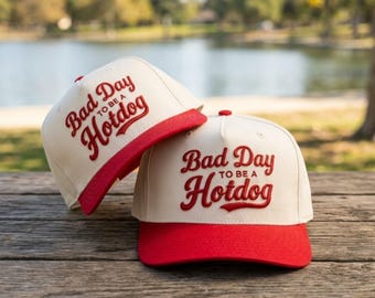 EMBROIDERED Bad Day To Be a Hot Dog Trucker Hat, Funny Summer Cap, Summer Baseball Hat, 4th of July Cap, Bad Day To Be a Hot Dog Patch
