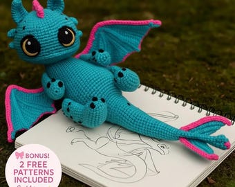 Black Dragon Amigurumi Crochet Pattern | Mythical Creature DIY (PDF)