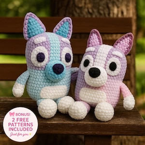 Heeler Nana pluche haakpatroon: No Sew Grandma Bingo Amigurumi (pdf)