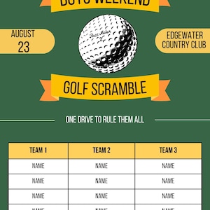 Golf Scramble Scorecard, Game Rules and Team Listing - Etsy