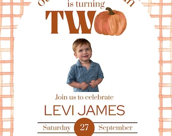 Pumpkin Patch Birthday Party Invite