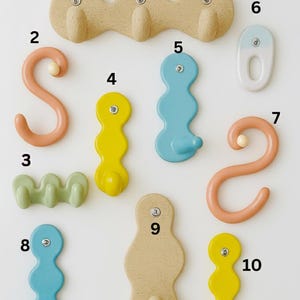 Custom Ceramic Wall Hooks, Mix and Match Wall Knobs, Colorful Sculptural Coat Hooks, Funky Modern Home Decor